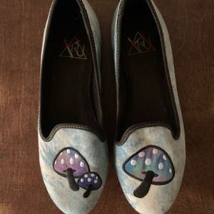 YRU - Trippy Mushroom Denim Loafers